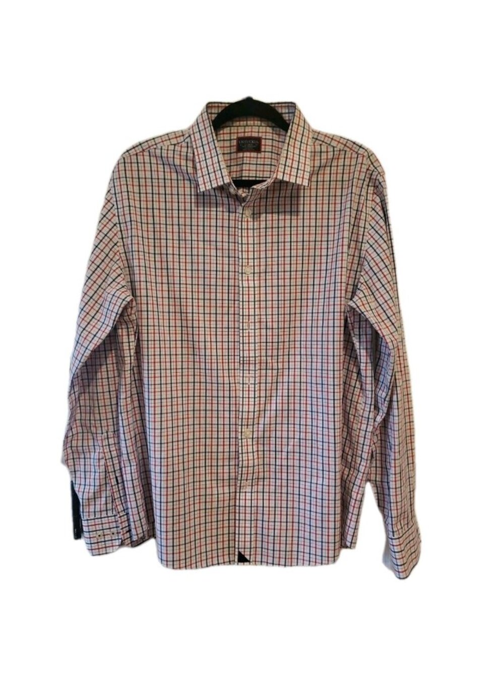 Untuckit Shirt Mens Wrinkle Free Plaid Long Sleeve Button Up Shirt Sz XL Slim